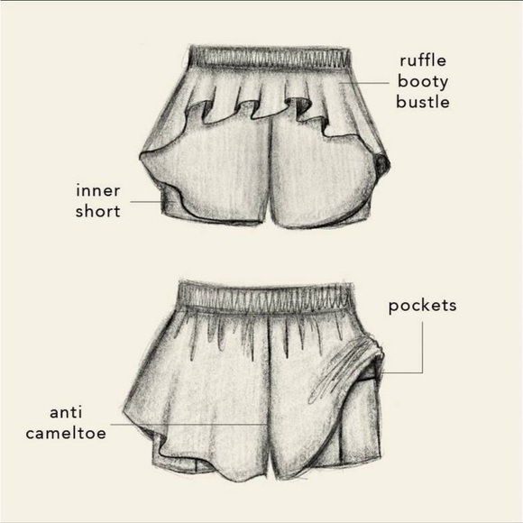 NWT Blogilates Women's Ruffle Woven Mid-Rise Shorts 4" - Olive Green 1X - Picture 4 of 6